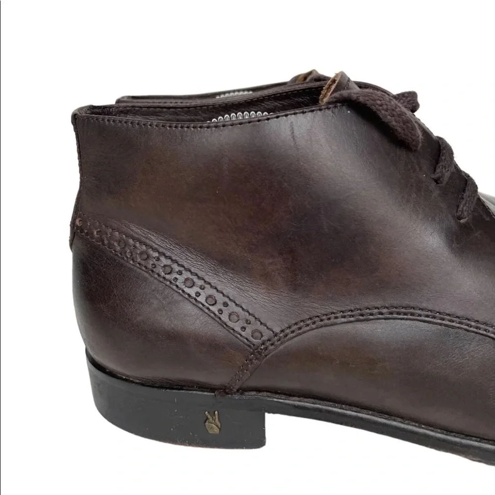 John Varvatos USA Brown Leather Wingtip Dress Ankle Boot Size 9.5M